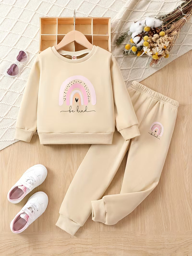 Eliza – Girls’ Rainbow Stripe Hoodie & Pants Set