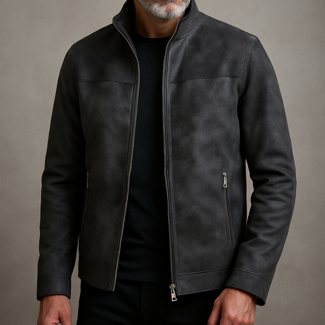 Tobiaas – Men’s Slim-Fit Leather Jacket