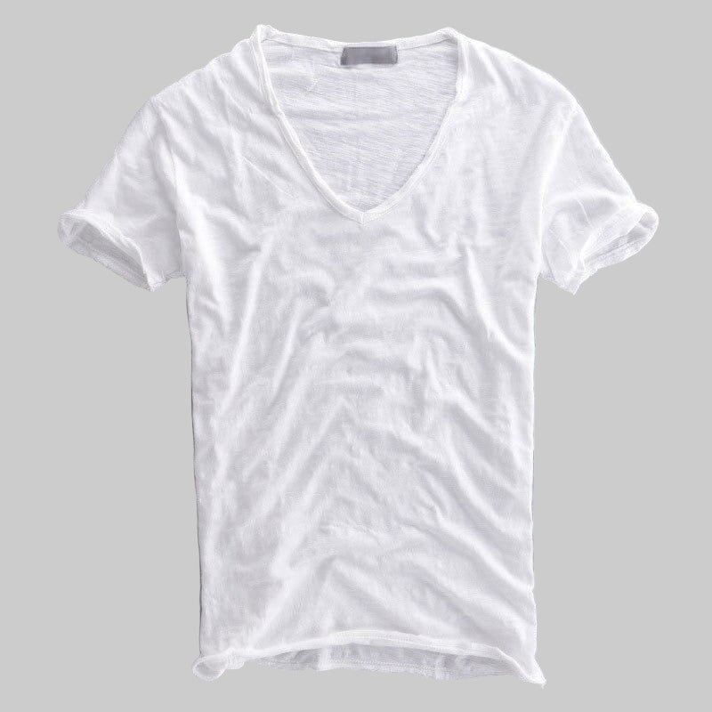 Beau - Lightweight V-Neck Cotton T-Shirt