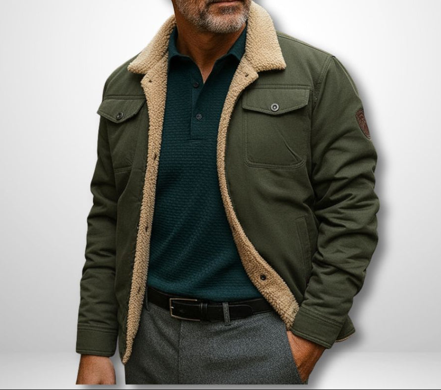 Massimo – Men’s Faux Fur-Lined Winter Bomber Jacket