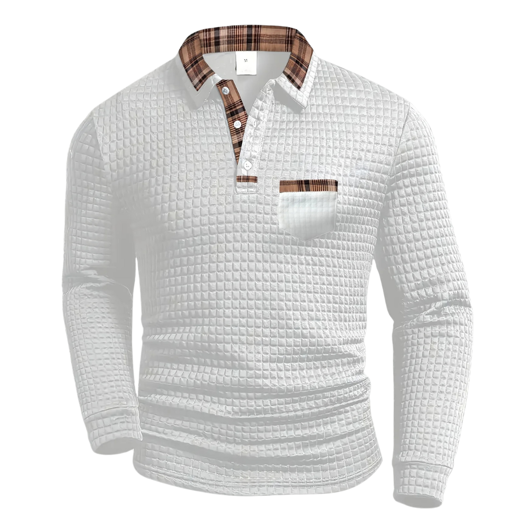 Stanley – Men’s Checked Long-Sleeve Polo Shirt