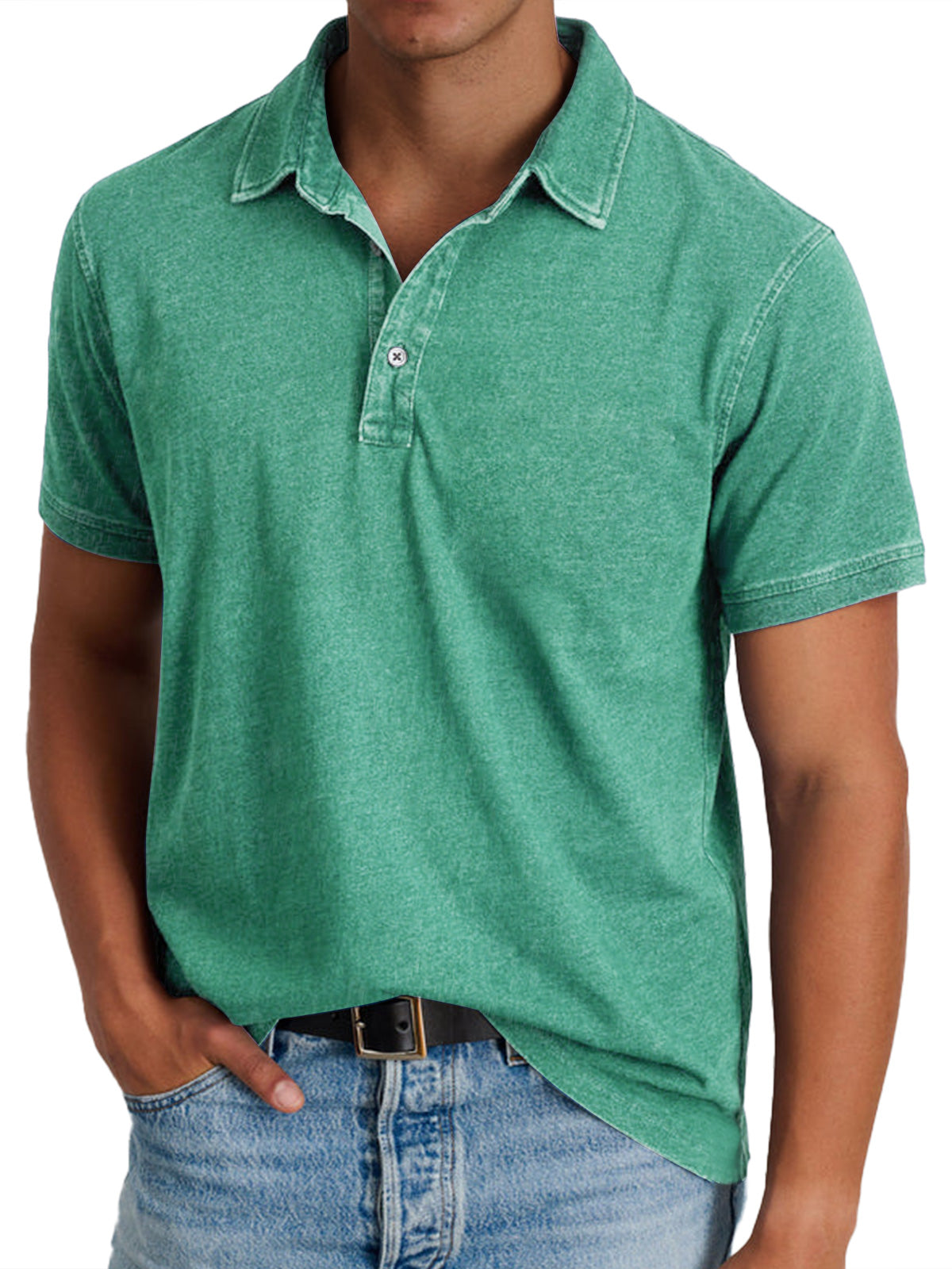 Sargio – Men’s Vintage-Washed Polo Shirt