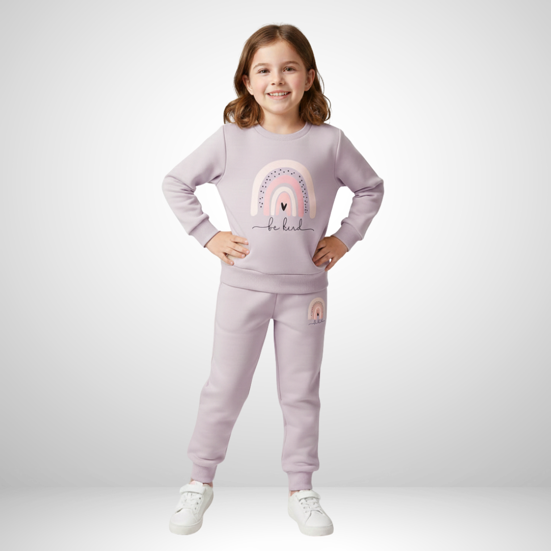 Eliza – Girls’ Rainbow Stripe Hoodie & Pants Set