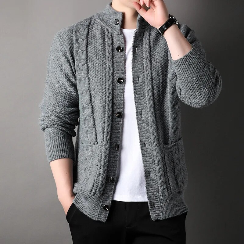 Sanna – Men’s Structured Knit Cardigan