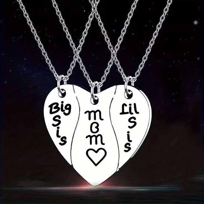 Grace – Heart-Shaped Stainless Steel Mother and Daughter Necklace Set