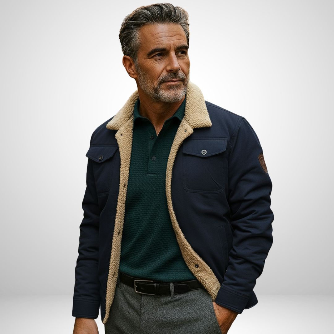 Massimo – Men’s Faux Fur-Lined Winter Bomber Jacket