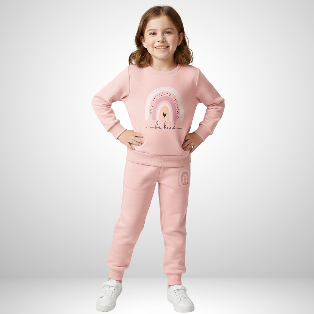 Eliza – Girls’ Rainbow Stripe Hoodie & Pants Set