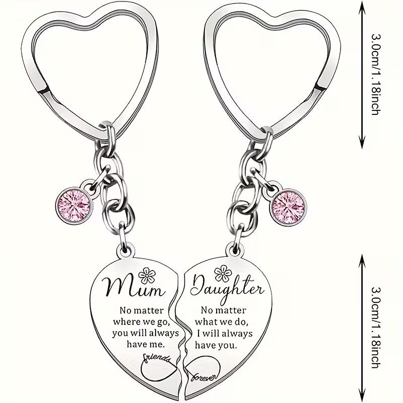 Evie – Mother-Daughter Heart Keychain Set