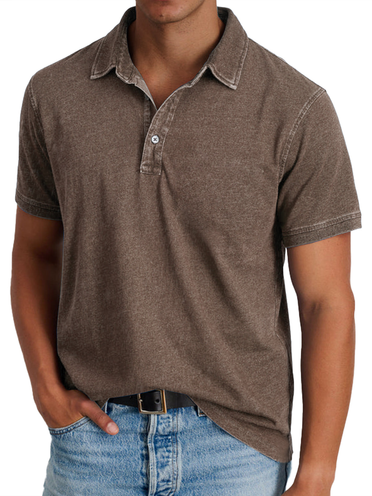 Sargio – Men’s Vintage-Washed Polo Shirt