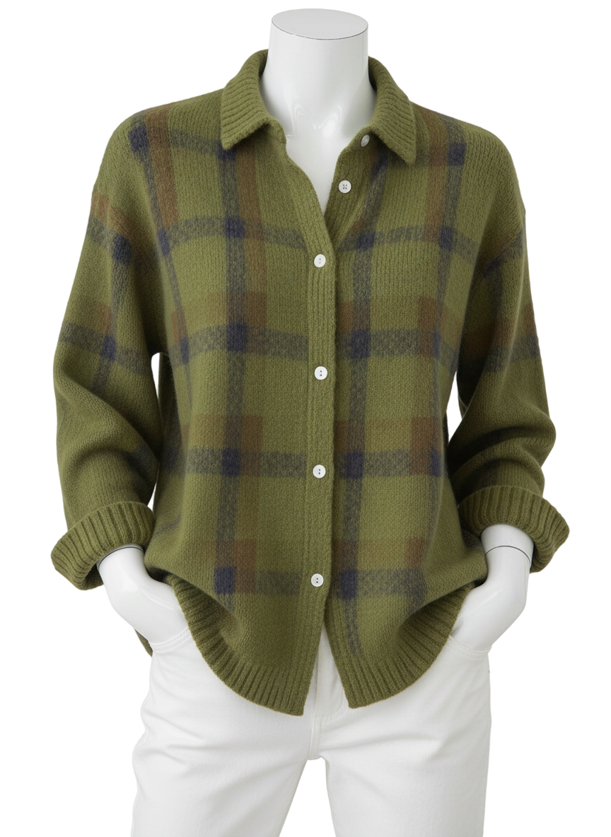 Harvey – Women’s Retro Plaid Contrast Sweater