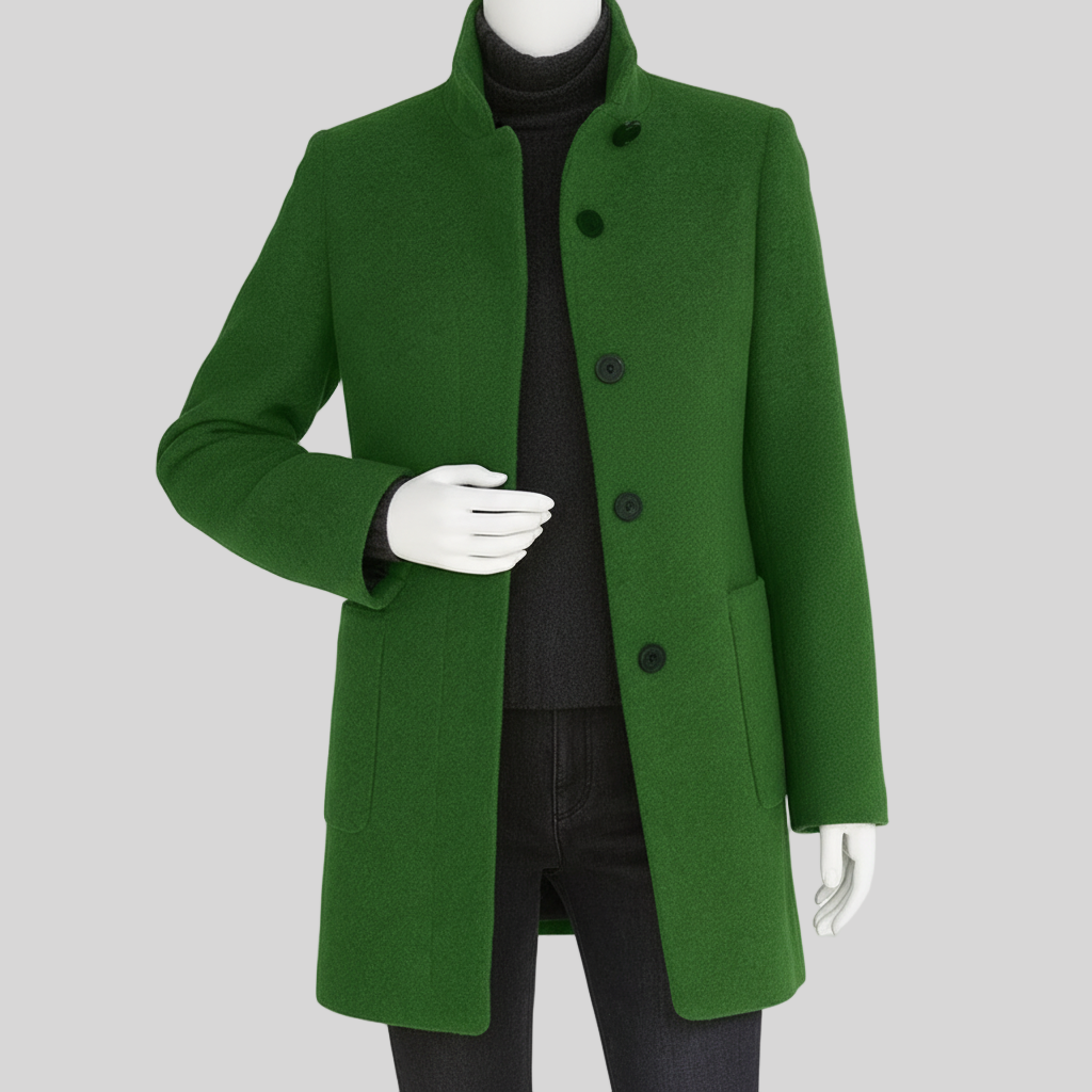 Julianne – Women’s High-Collar Wool Coat