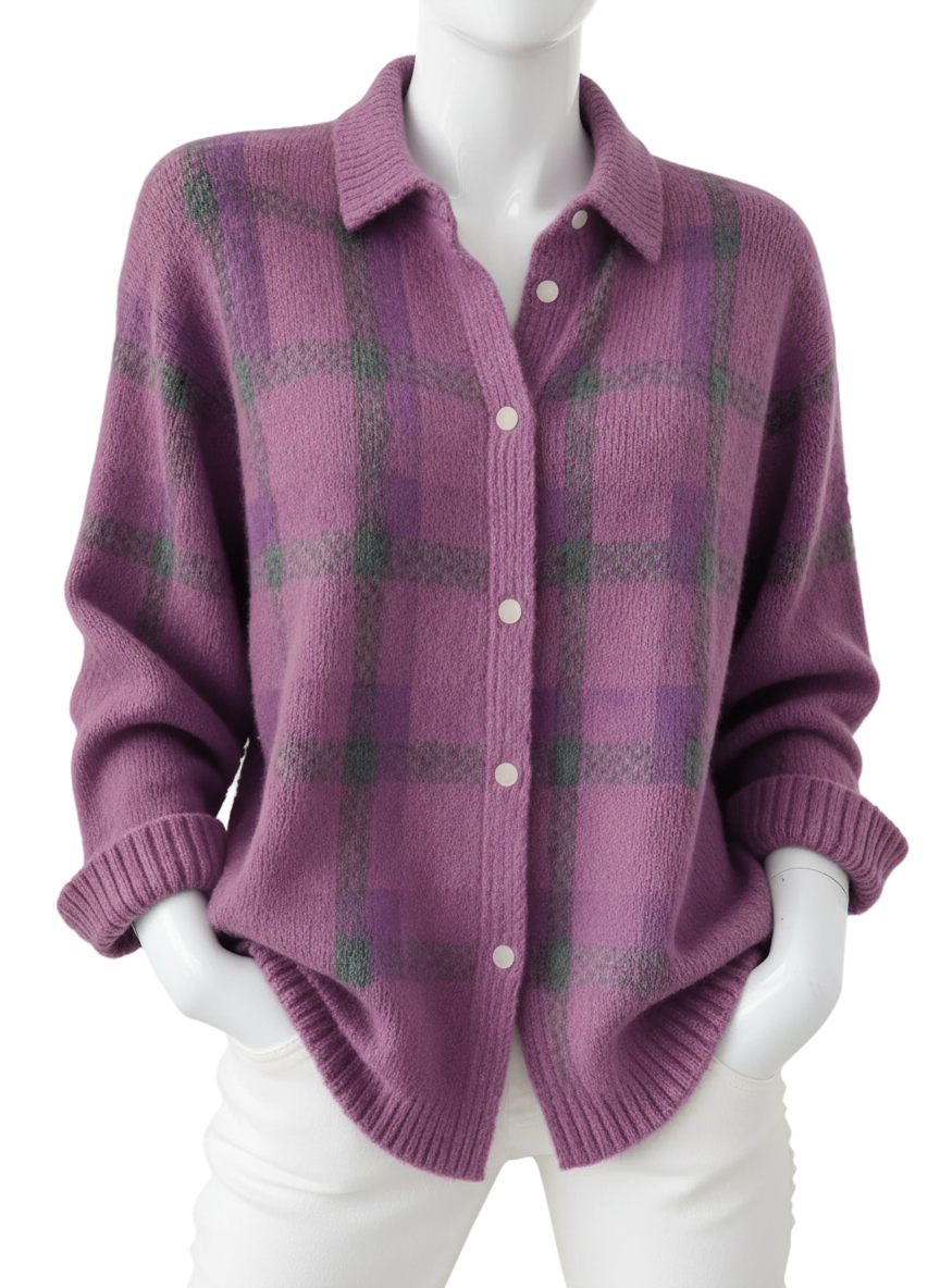 Harvey – Women’s Retro Plaid Contrast Sweater