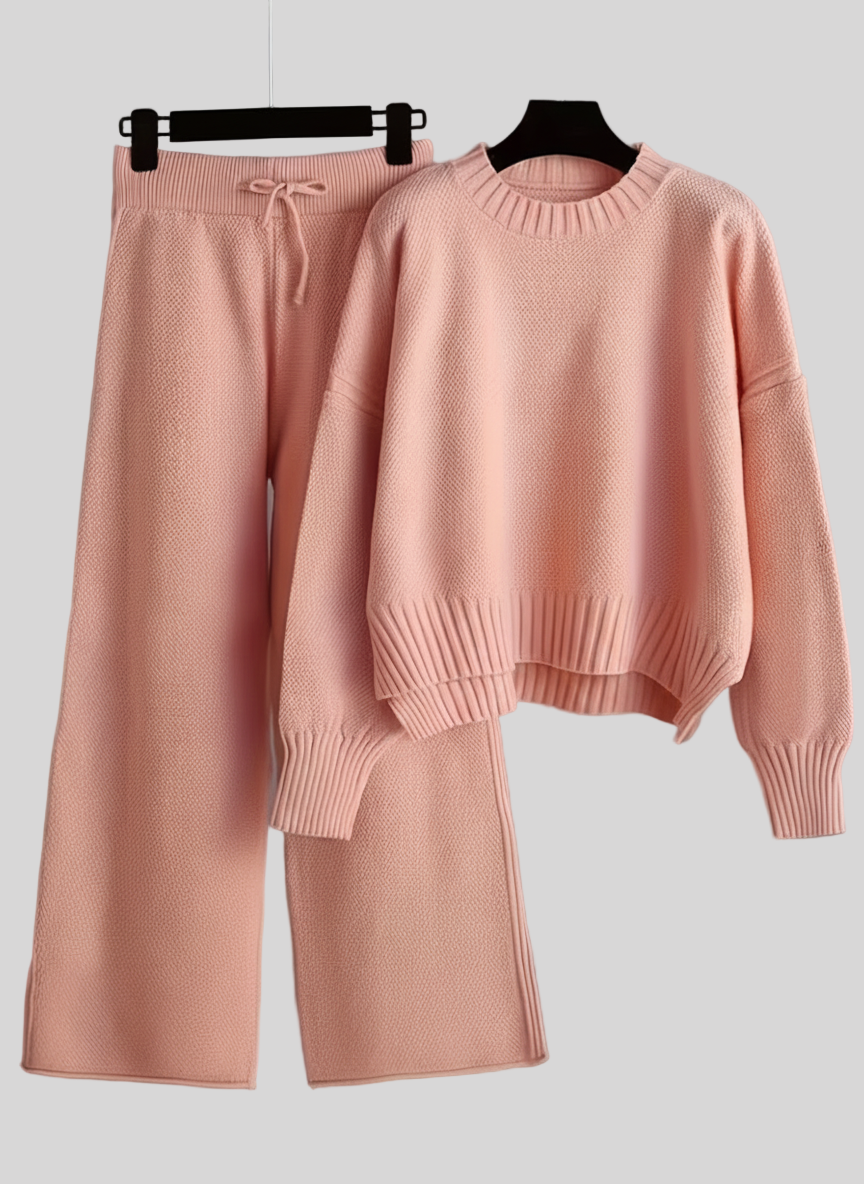 Amelia – Women’s Knit Sweater & Wide‑Leg Pants Set
