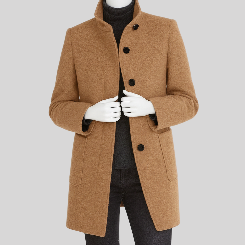Julianne – Women’s High-Collar Wool Coat