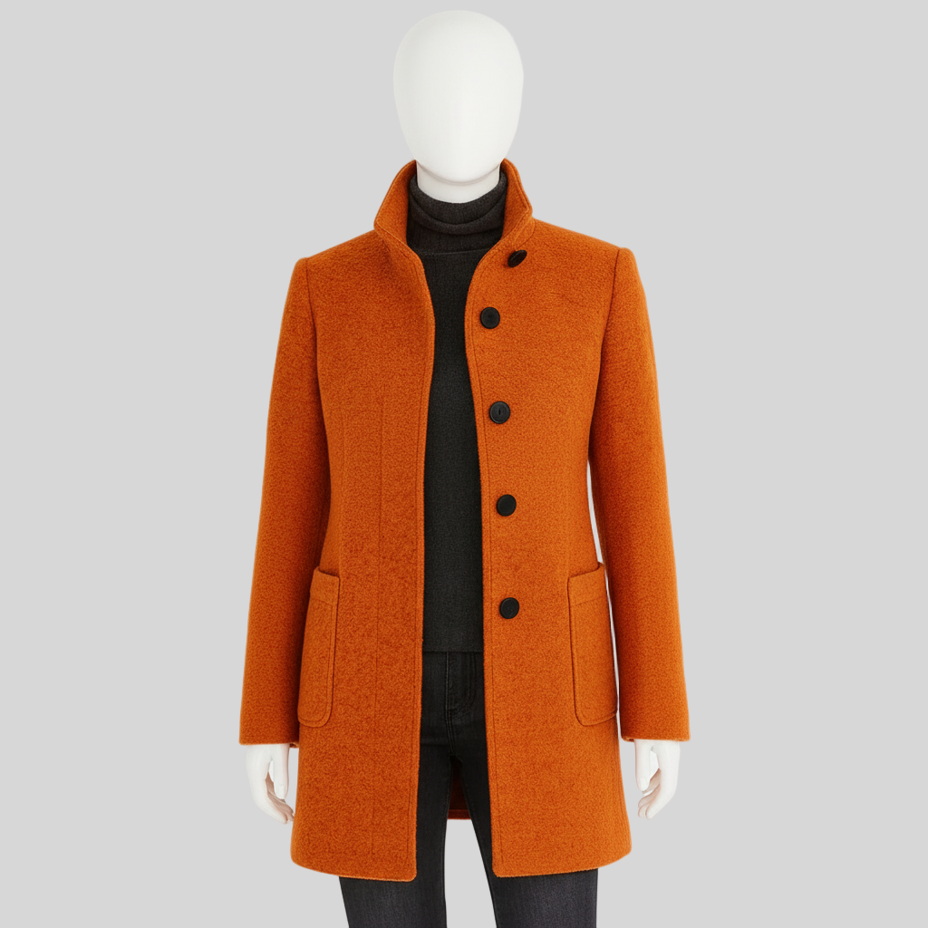 Julianne – Women’s High-Collar Wool Coat