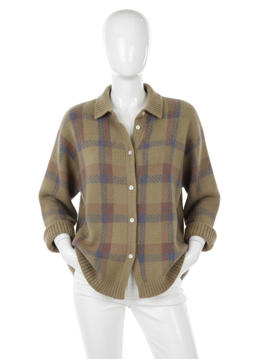 Harvey – Women’s Retro Plaid Contrast Sweater