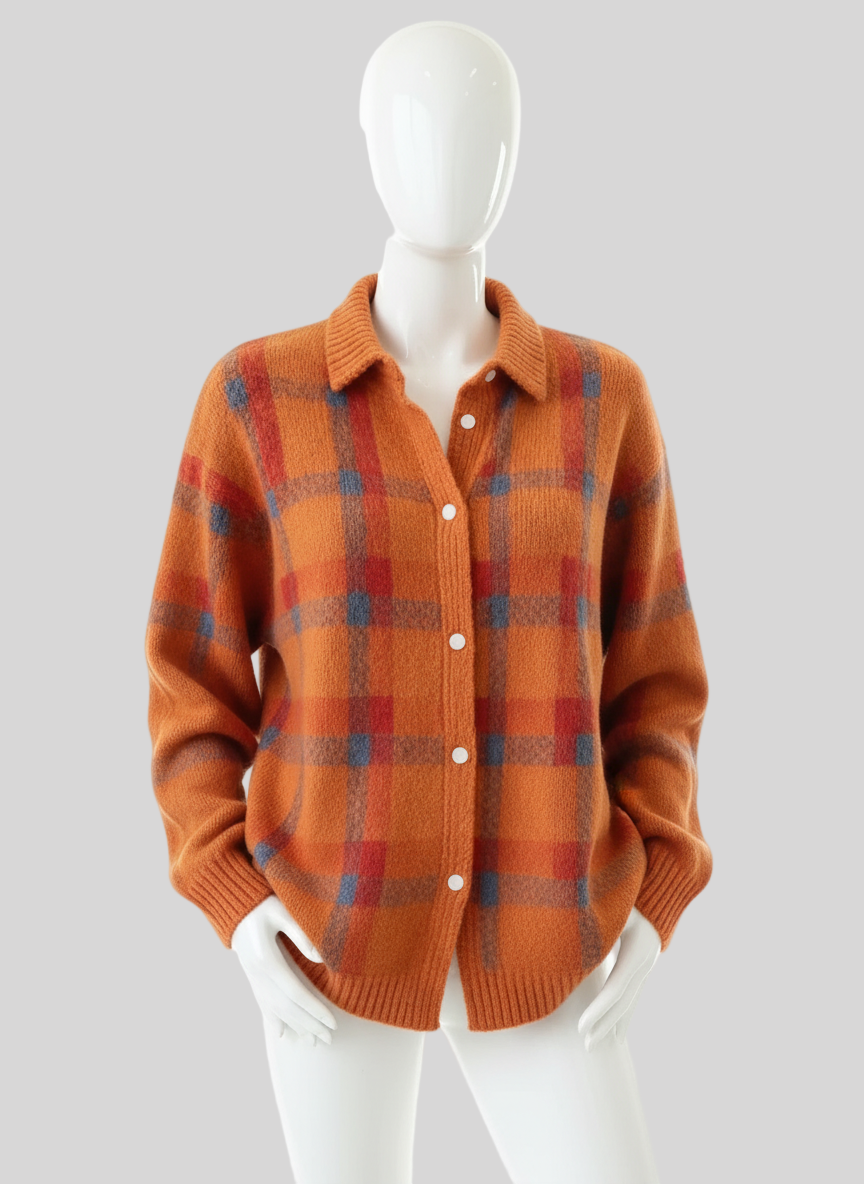 Harvey – Women’s Retro Plaid Contrast Sweater