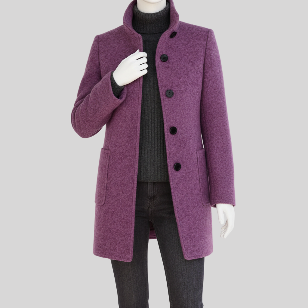 Julianne – Women’s High-Collar Wool Coat