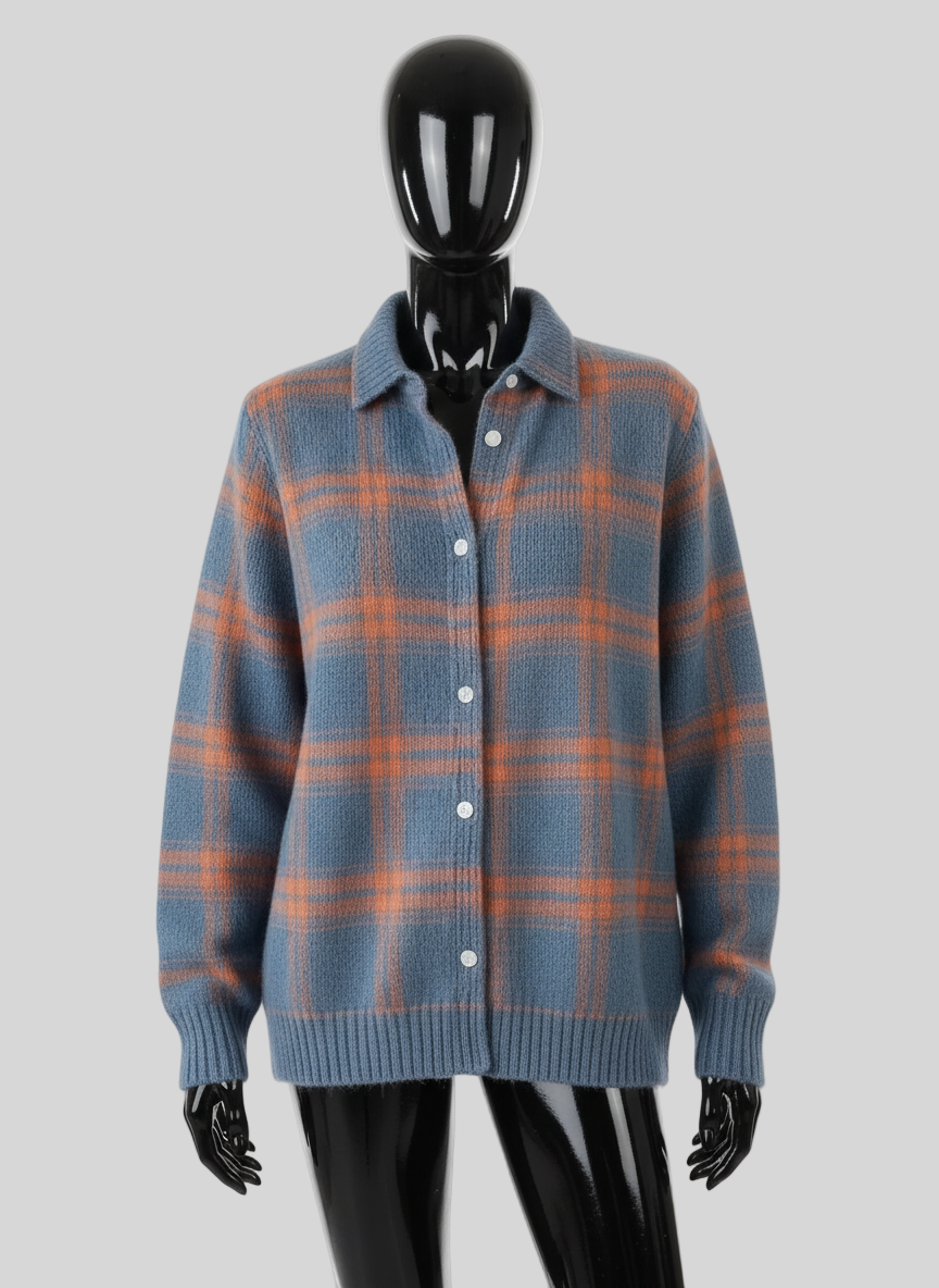 Jeremy – Women’s Plaid Buttoned Cardigan