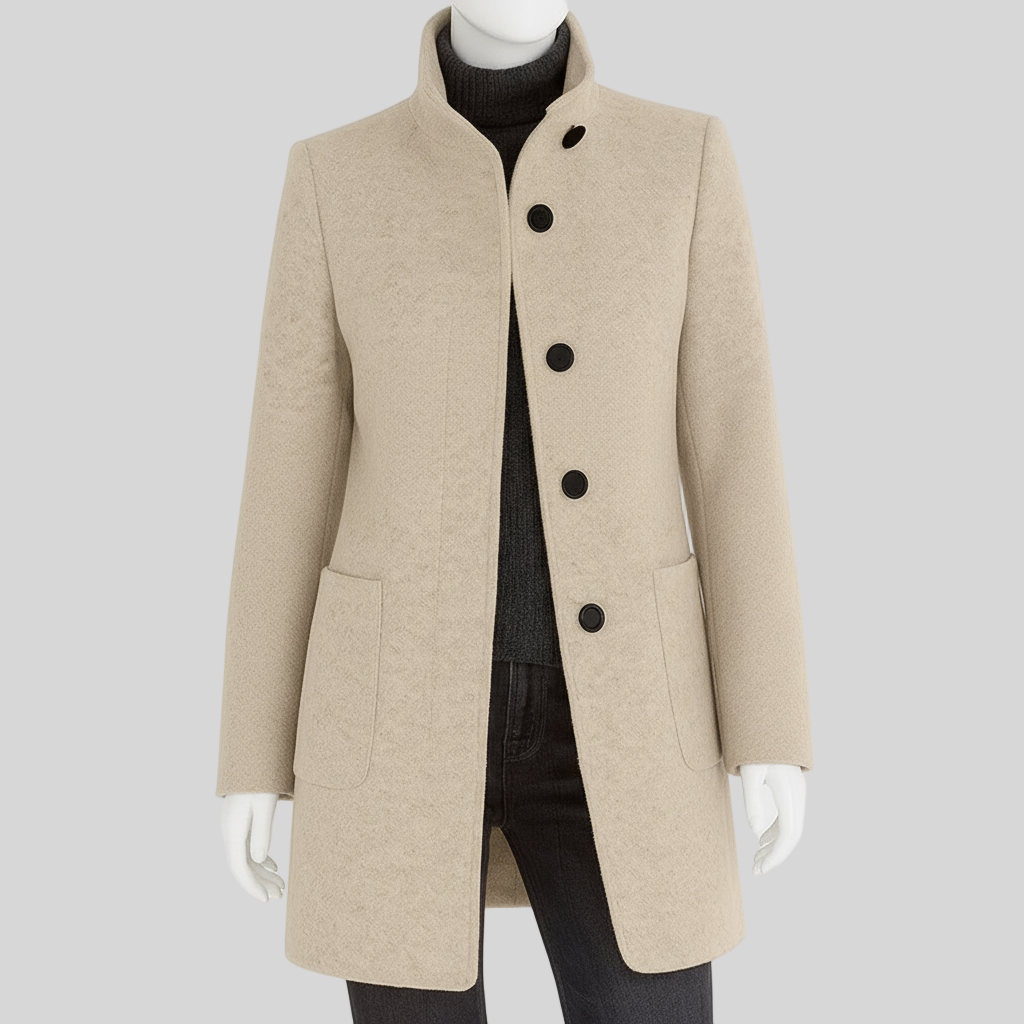 Julianne – Women’s High-Collar Wool Coat