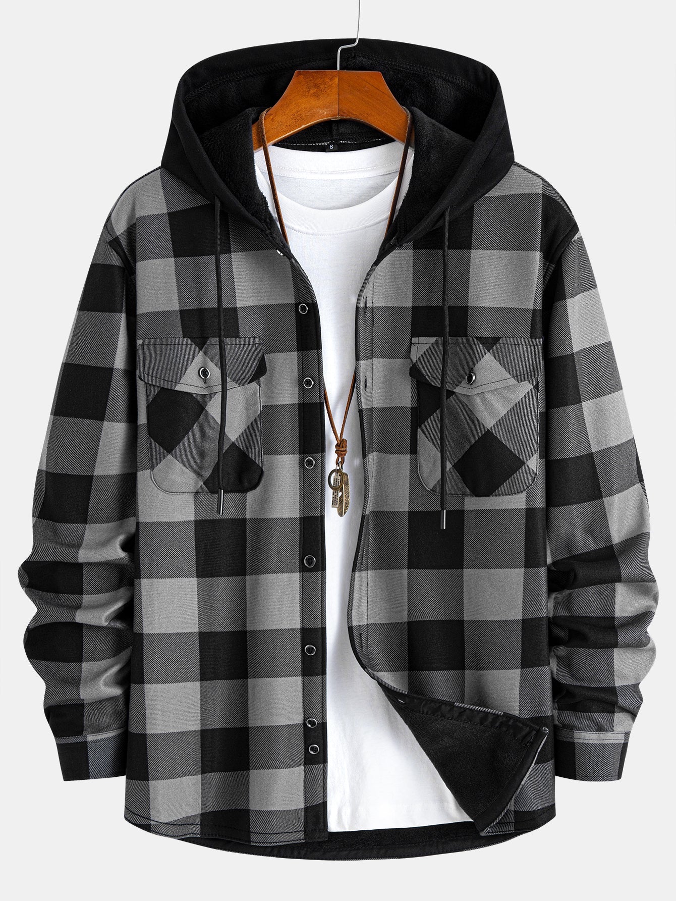 Harrison – Men’s Fleece-Lined Flannel Hooded Shirt