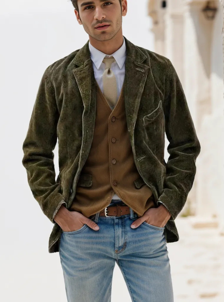 Rieti – Men’s Suede-Effect Casual Blazer