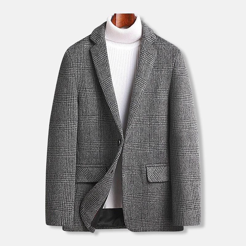 Alban ā Menās Checked Wool-Blend Jacket