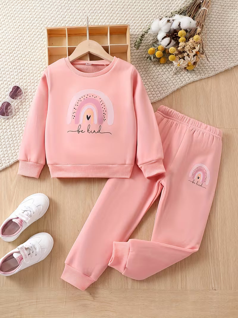 Eliza – Girls’ Rainbow Stripe Hoodie & Pants Set