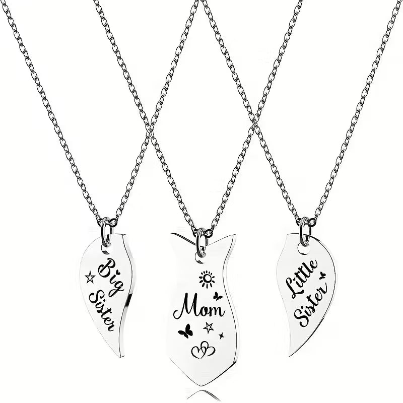 Grace – Heart-Shaped Stainless Steel Mother and Daughter Necklace Set