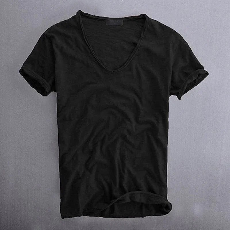 Beau - Lightweight V-Neck Cotton T-Shirt