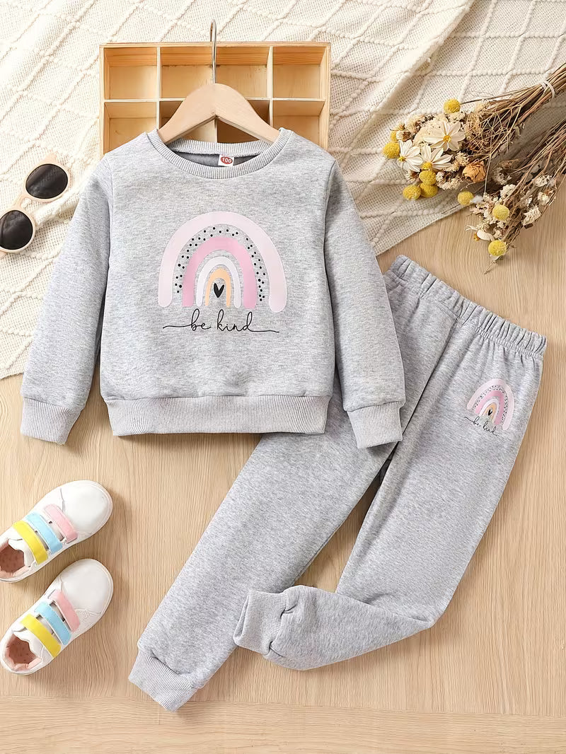 Eliza – Girls’ Rainbow Stripe Hoodie & Pants Set
