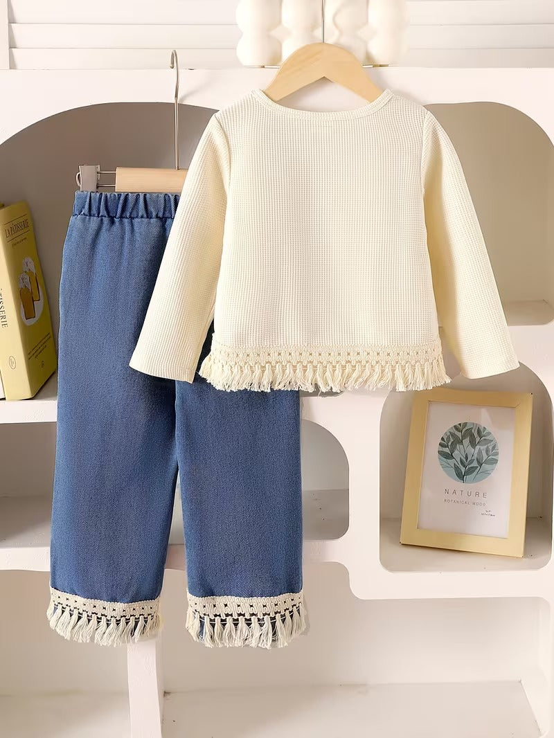 Stela – Girls’ Tassel Top and Pants Set