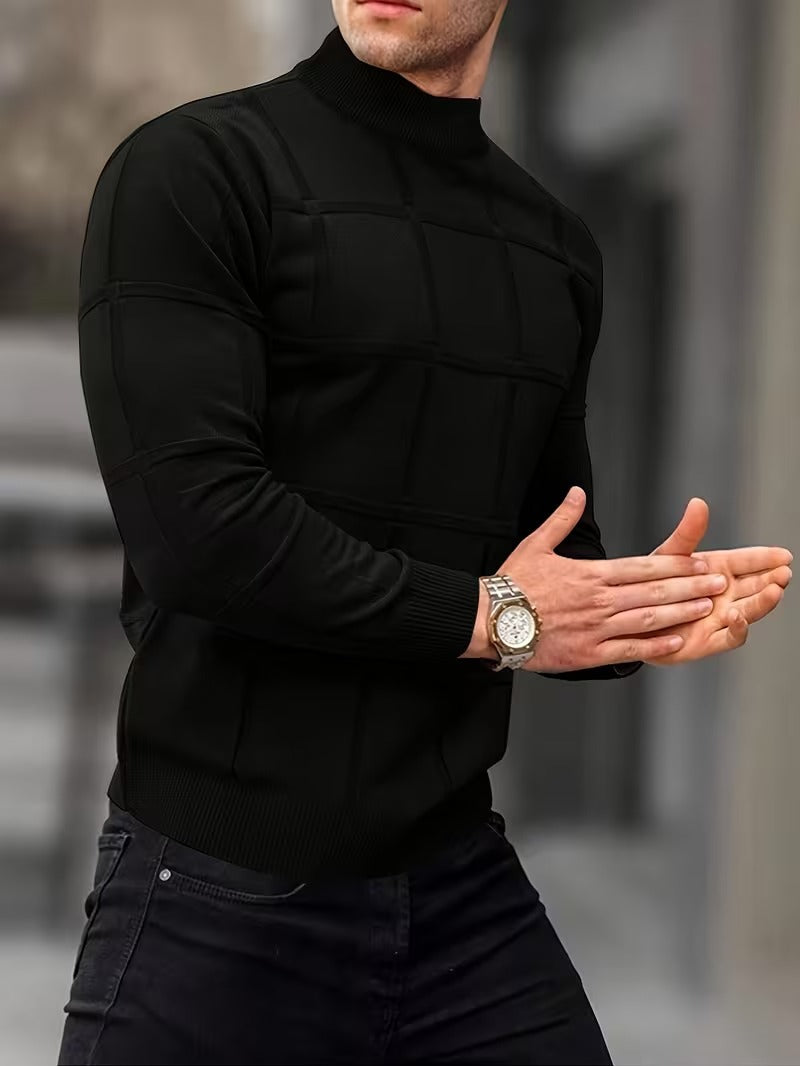 Aaron – Men’s Thermal Knit Stand Collar Sweater