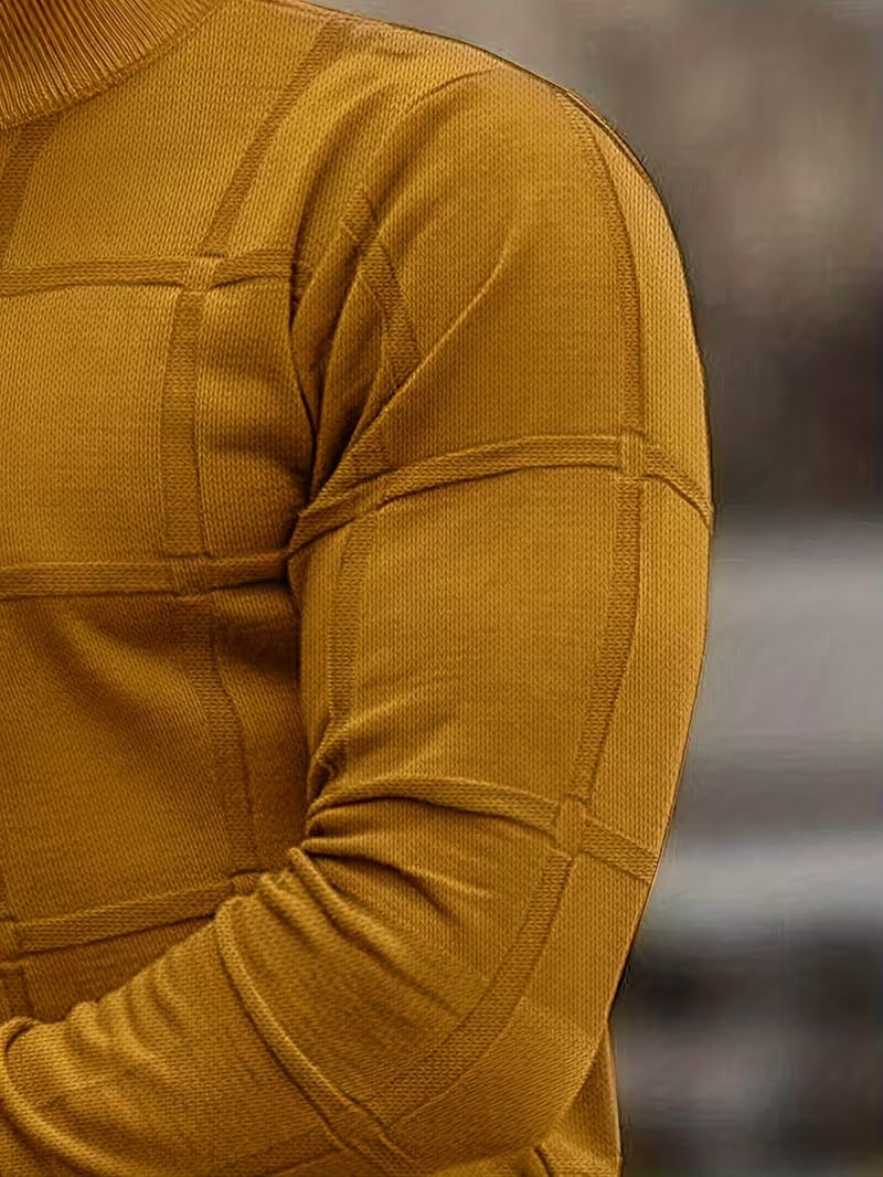 Aaron – Men’s Thermal Knit Stand Collar Sweater