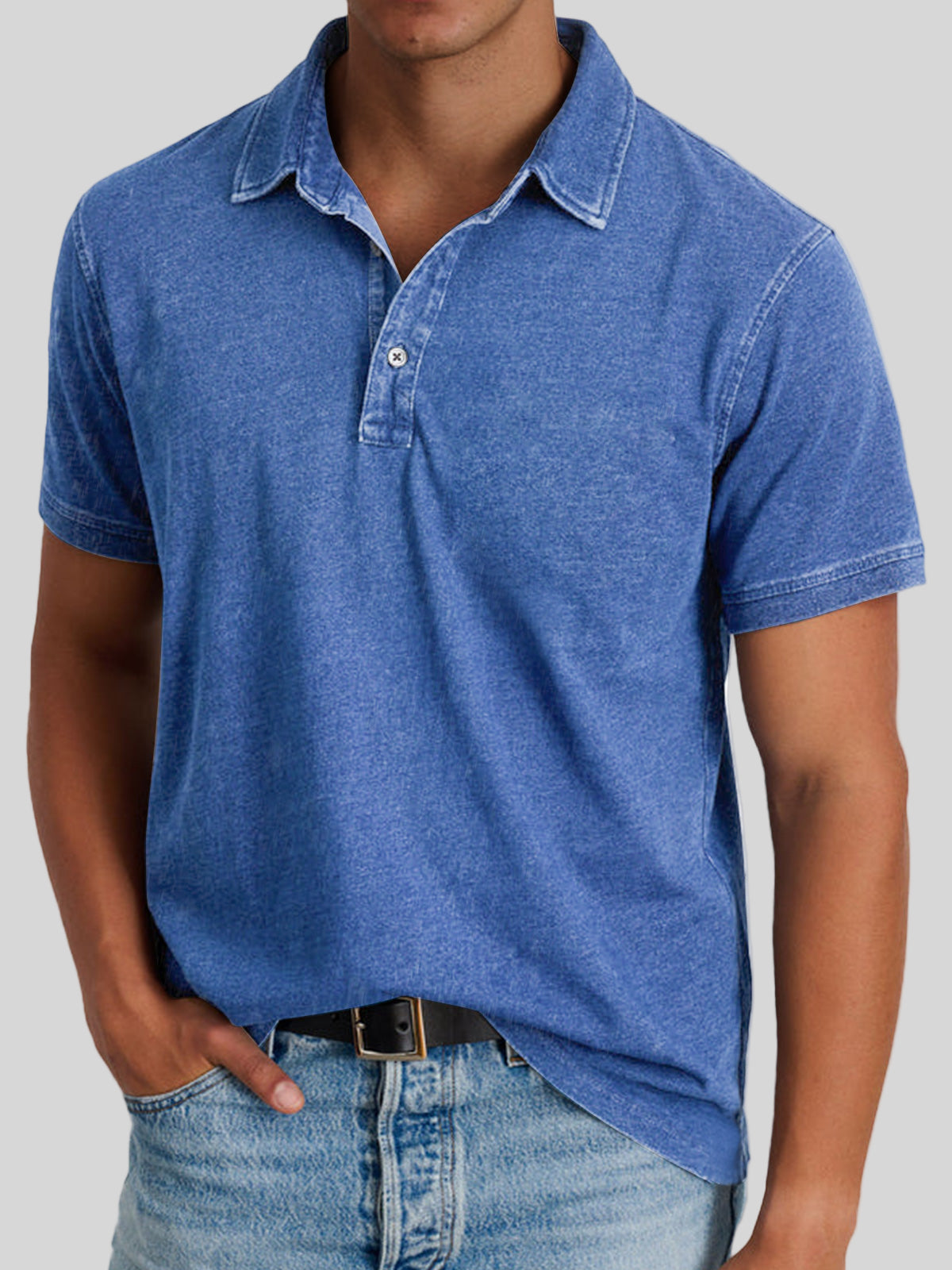 Sargio – Men’s Vintage-Washed Polo Shirt
