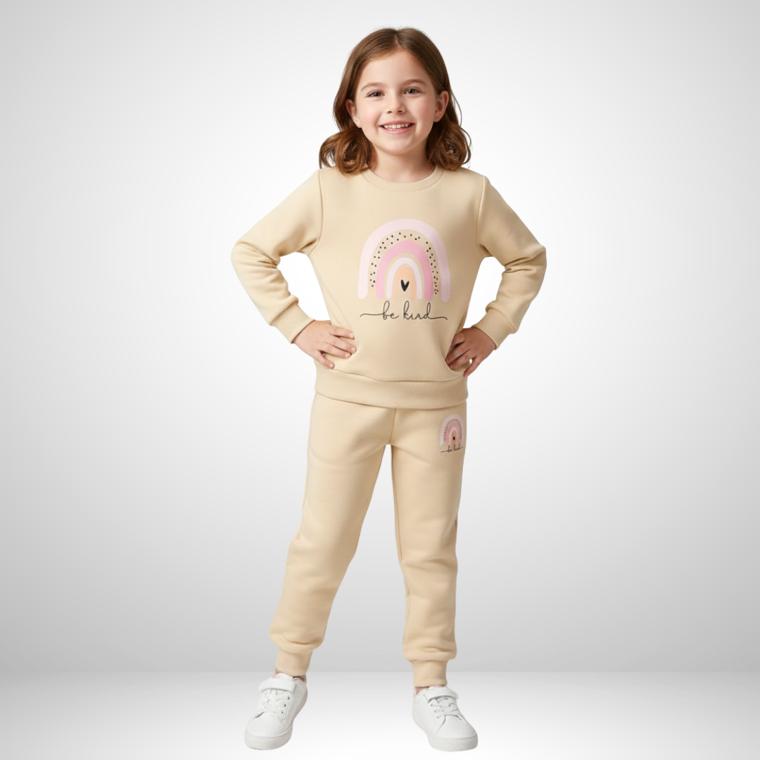 Eliza – Girls’ Rainbow Stripe Hoodie & Pants Set