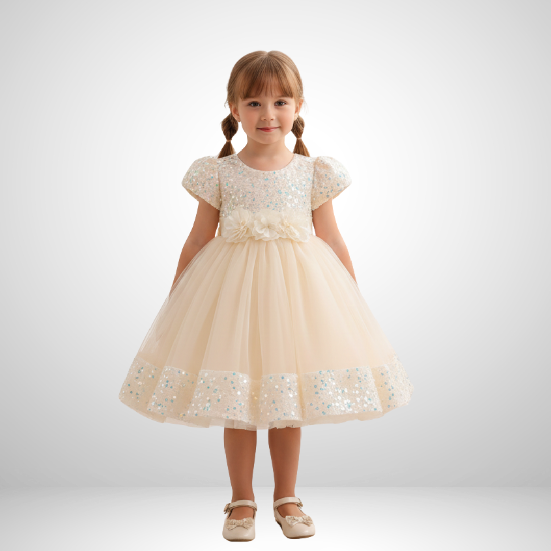 Harper – Girls’ Sequin Puff Sleeve Party Dress