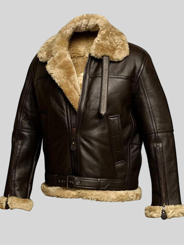 Rian – Men’s Warm Leather Aviator Jacket