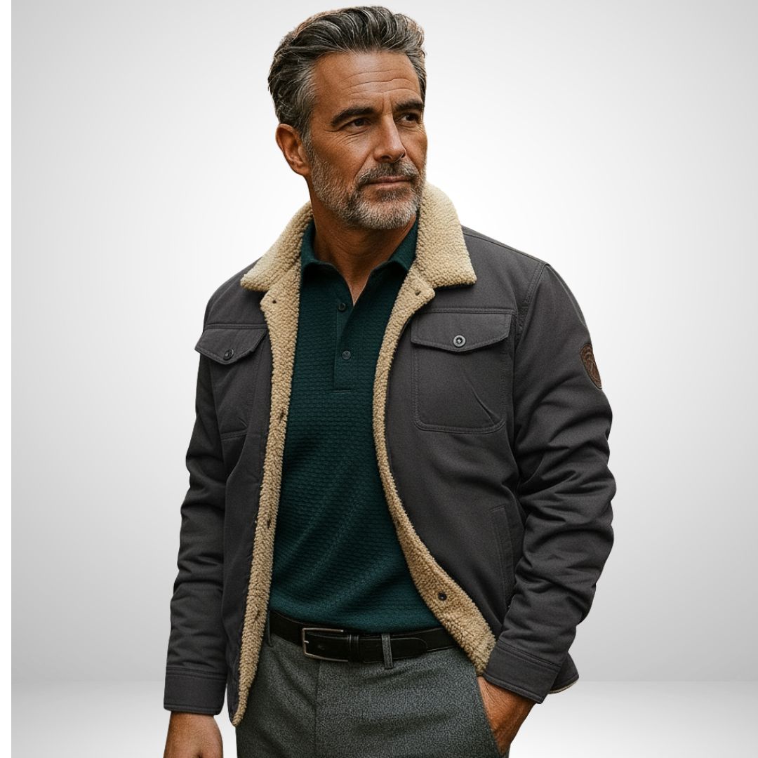 Massimo – Men’s Faux Fur-Lined Winter Bomber Jacket