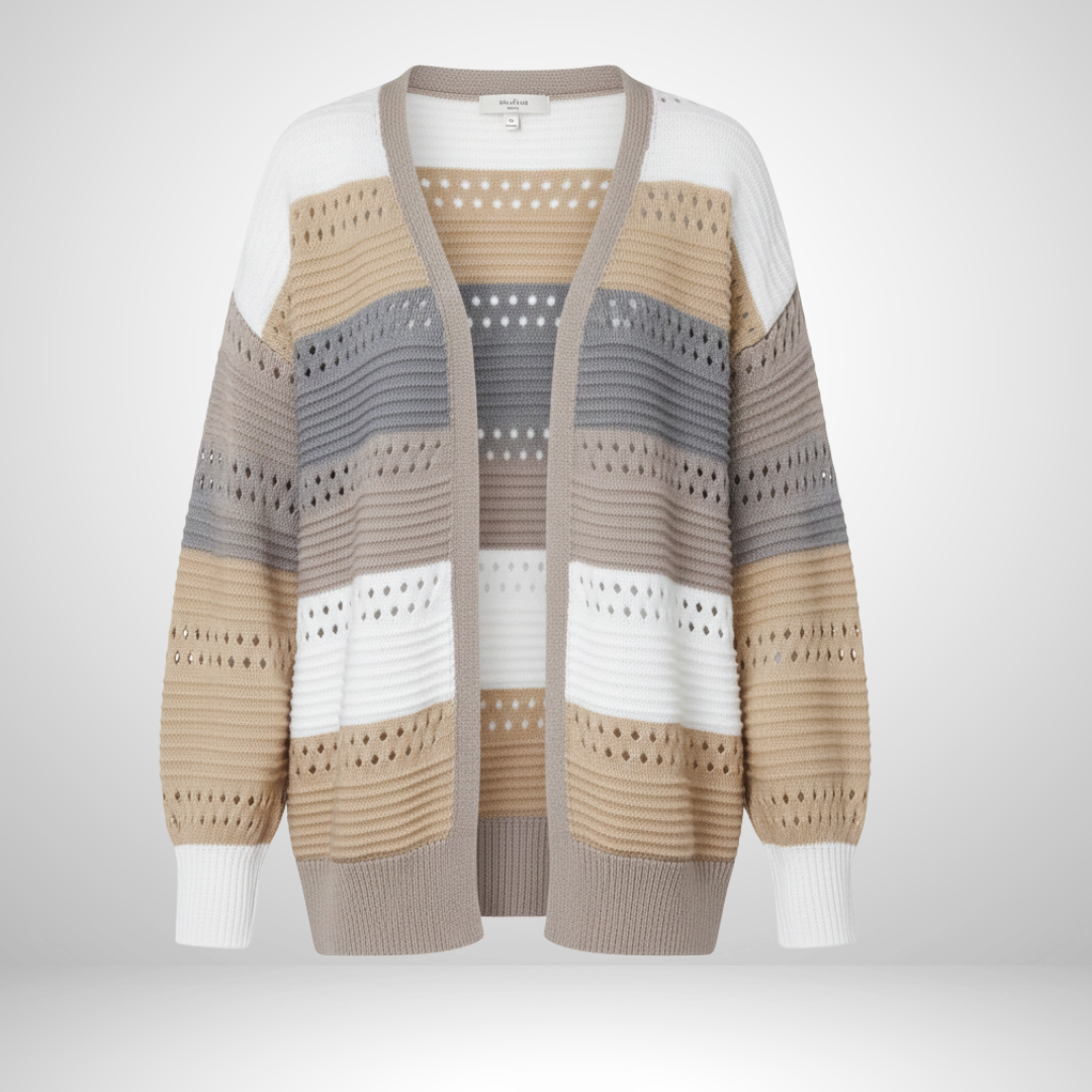 Mia – Women Colour Blocked Oversized Cardigan