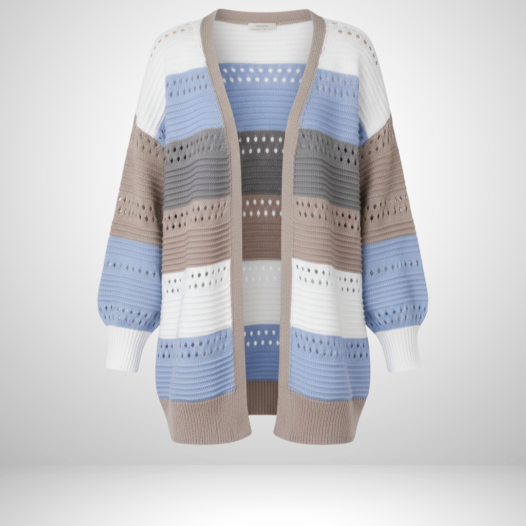 Mia – Women Colour Blocked Oversized Cardigan