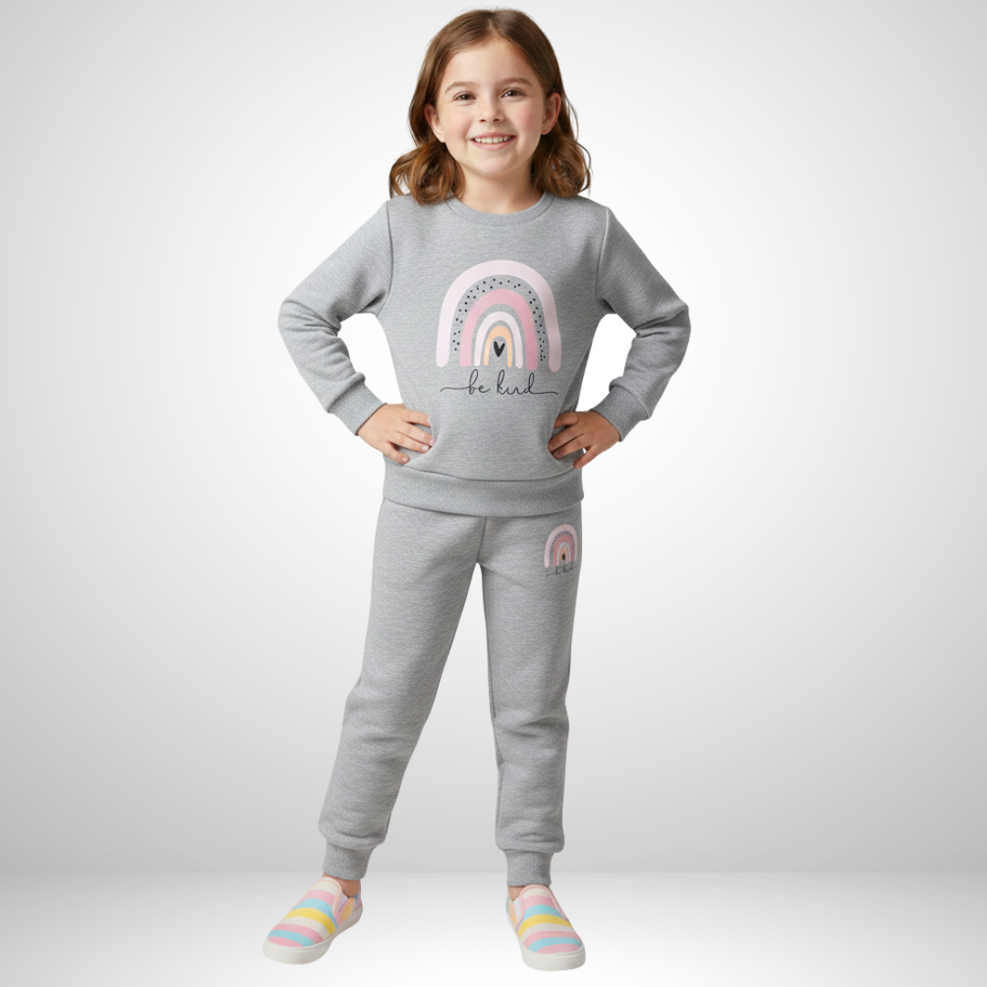 Eliza – Girls’ Rainbow Stripe Hoodie & Pants Set