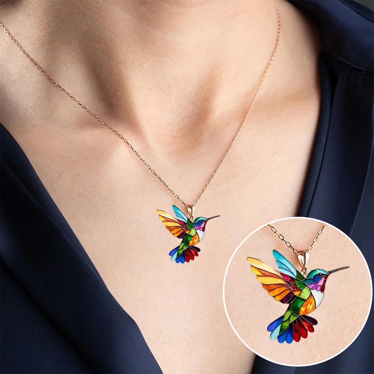 Eleanor – Women’s Hummingbird Pendant Necklace