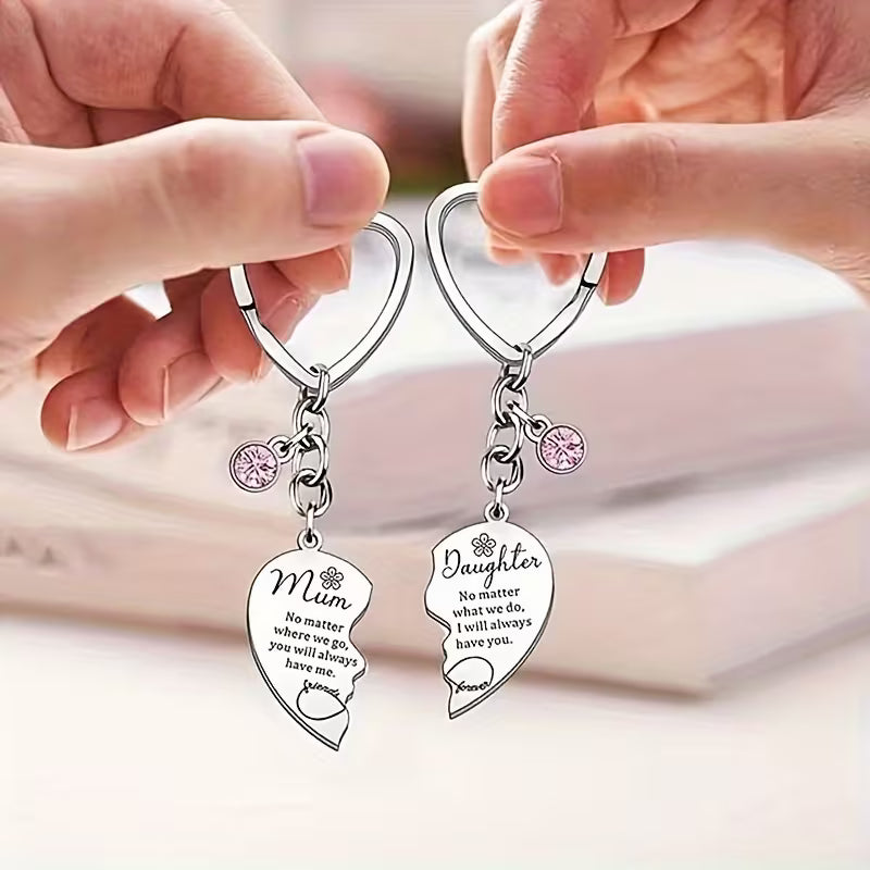 Evie – Mother-Daughter Heart Keychain Set