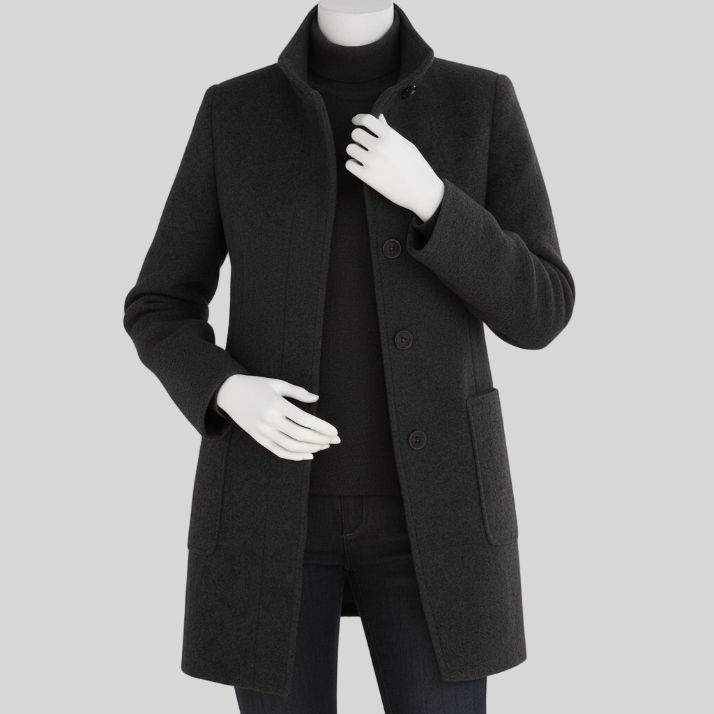 Julianne – Women’s High-Collar Wool Coat