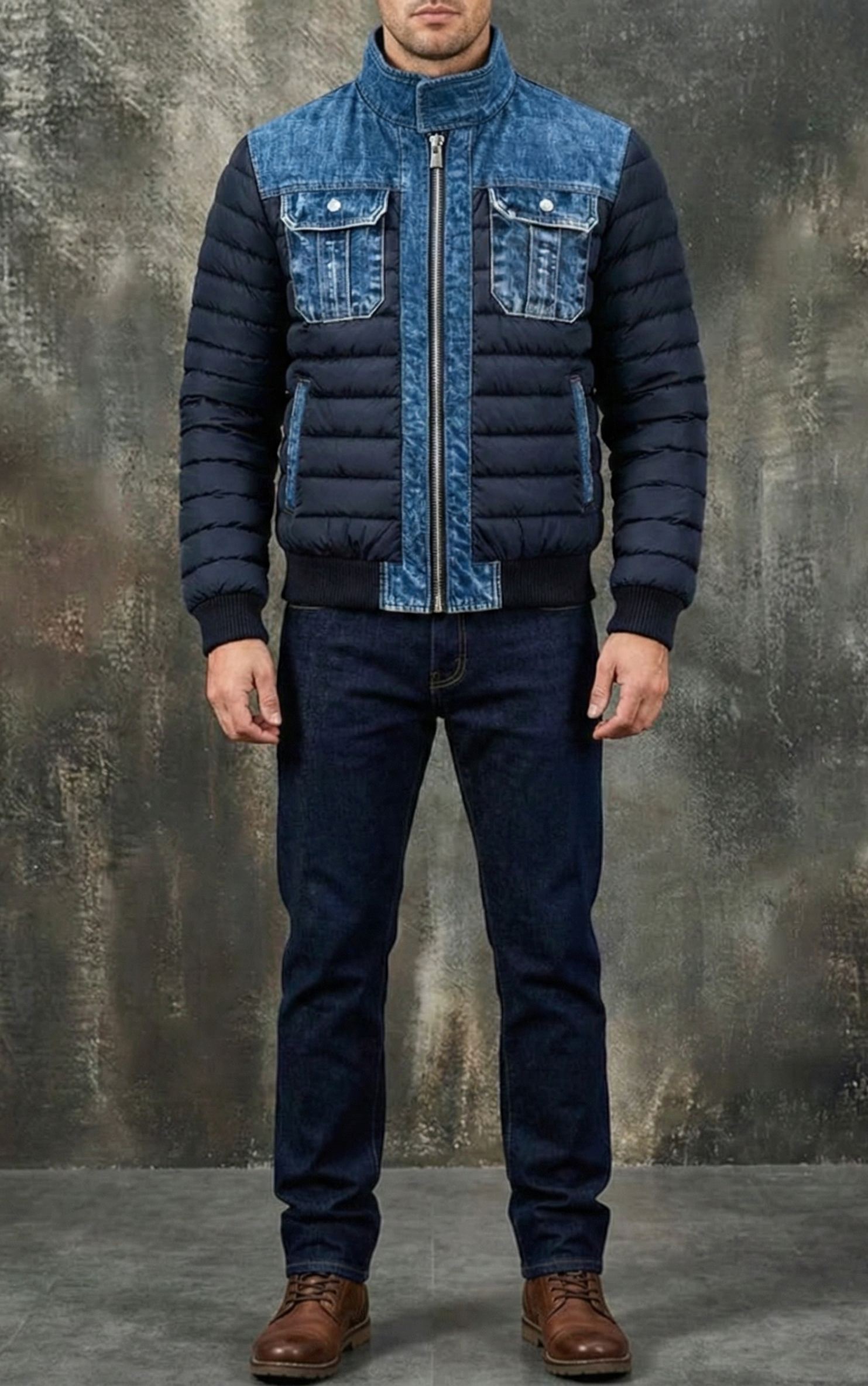 Lionelson – Men’s Hybrid Denim Quilted Jacket