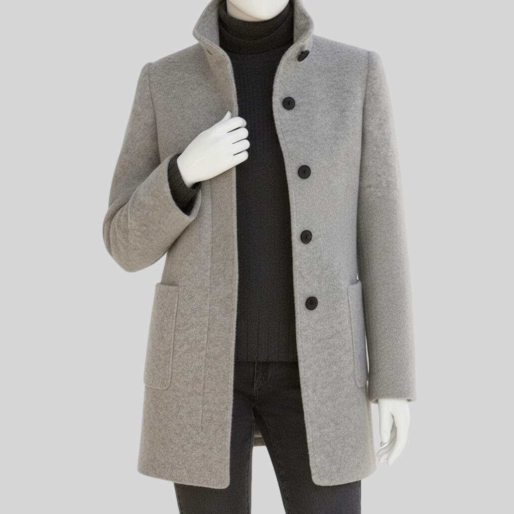 Julianne – Women’s High-Collar Wool Coat