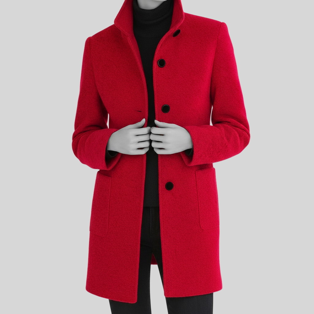 Julianne – Women’s High-Collar Wool Coat