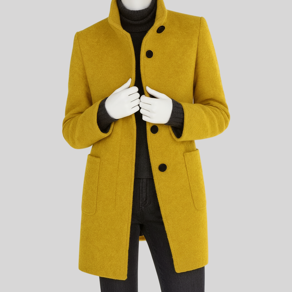 Julianne – Women’s High-Collar Wool Coat