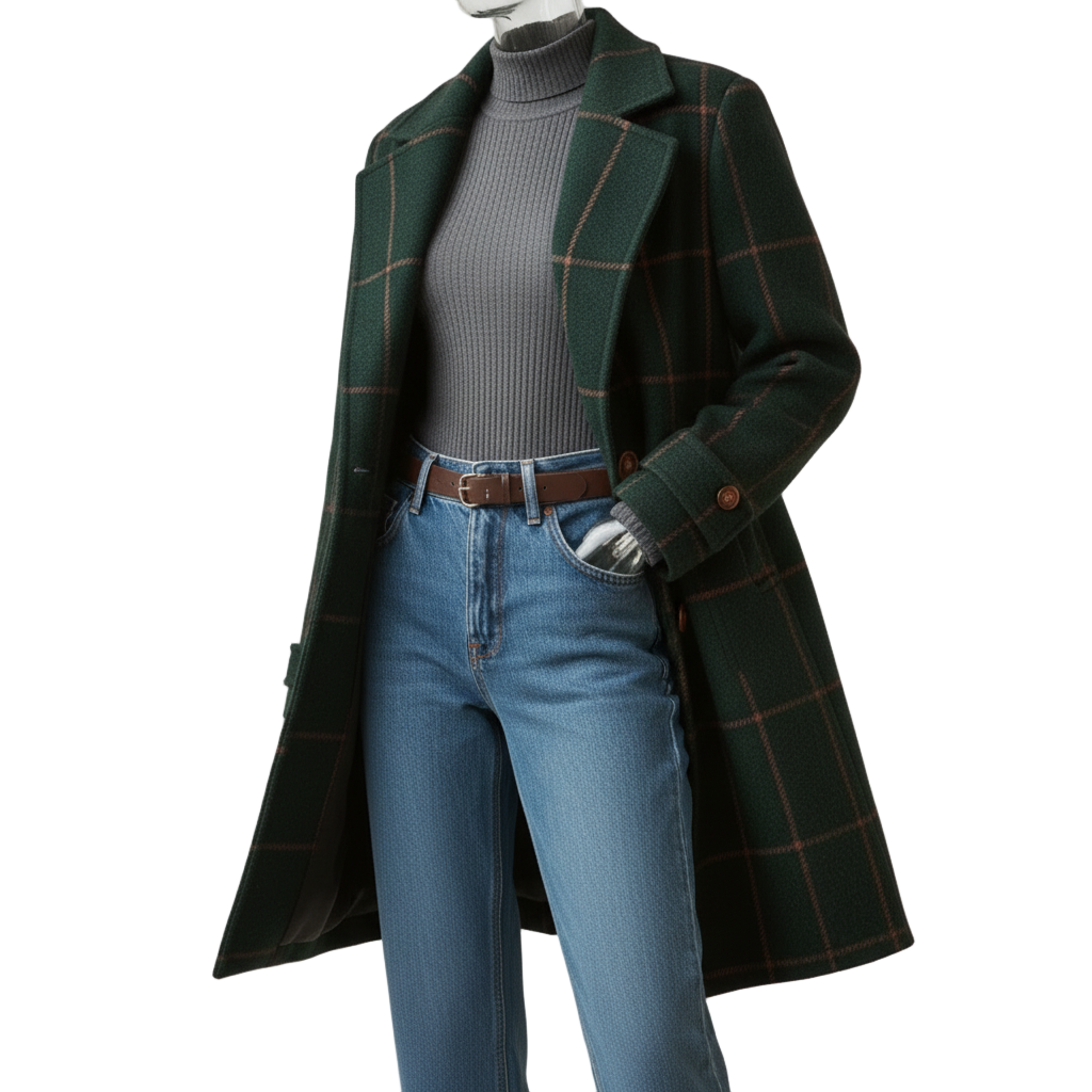 Evelyn – Women’s Classic Check Coat